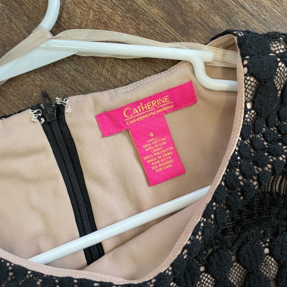 Catherine Malandrino Size 4 Black Lace Dress - Picture 4 of 5